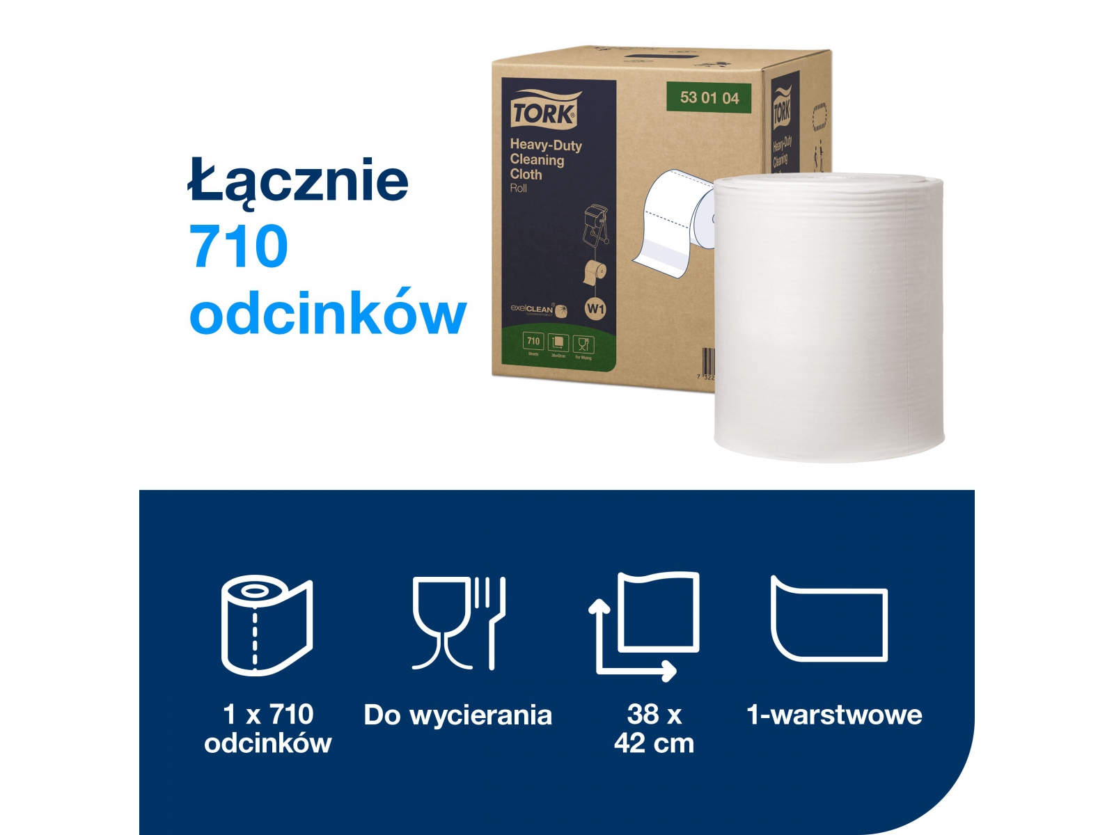Czyściwo TORK 530104 Trudne Zabrudzenia 270m White
